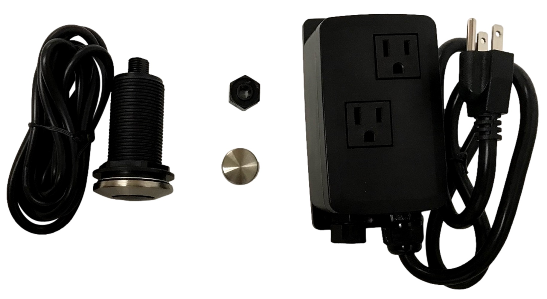 Interrupteur D'air Double Sortie Signature Hardware SHAS202ZSS - Acier Inoxydable, Laiton, Pour évier
